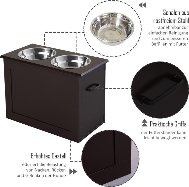 Produktbild PawHut Futternapf mit Staumraum (2 l)