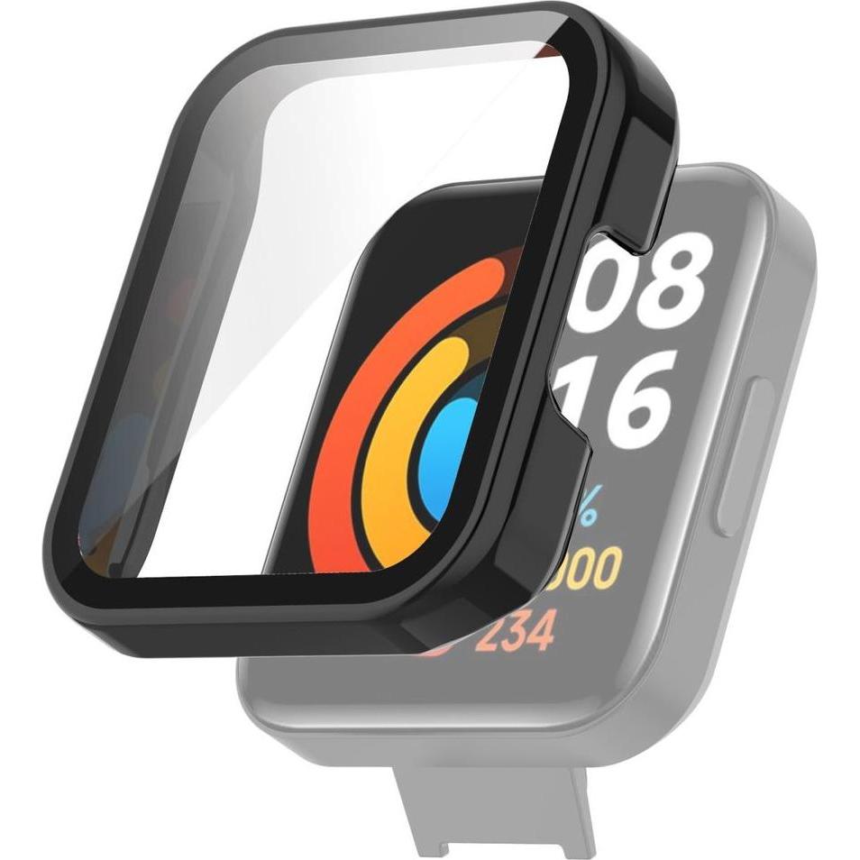 König Design Schutz Watch Hülle für Xiaomi Redmi Watch 2 Lite Case Cover Etuis Displayschutz, Smartwatch Zubehör, Schwar...