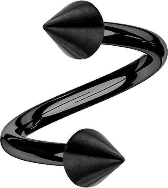 Immagine prodotto Star Piercing Micro spirale nera con due coni (Acciaio chirurgico 316L, senza ottone)