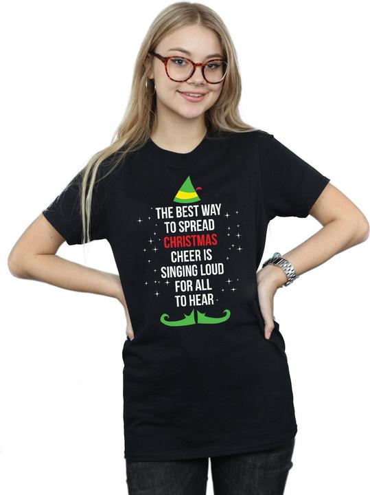 Immagine prodotto Elf Christmas Cheer Text Maglietta Ampia Donna (M)