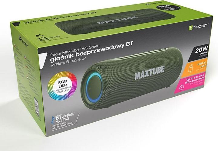 Actual product image Tracer MaxTube TWS bluetooth zielony (6 h)