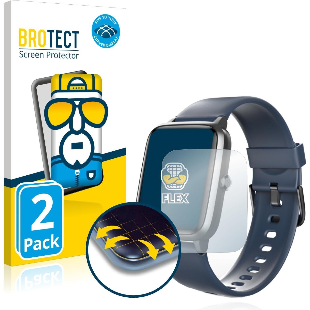 BROTECT Full-Cover Displayschutz, Smartwatch Schutzfolie, Transparent
