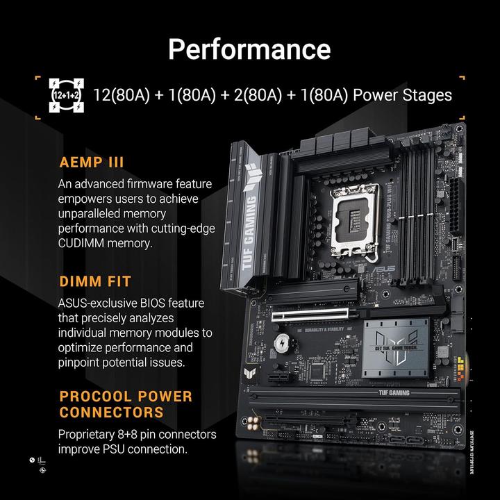 Produktbild ASUS TUF GAMING B860-PLUS WIFI (LGA 1851, Intel B860, ATX)