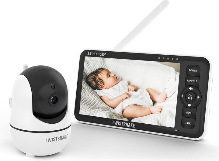 Produktbild Twistshake Babyfon mit Kamera und Audio, 5,5 Zoll Full HD, Nachtsicht, Temperatursensor, Zweiwegekommunikation (Babyphone mit Kamera, 300 m)