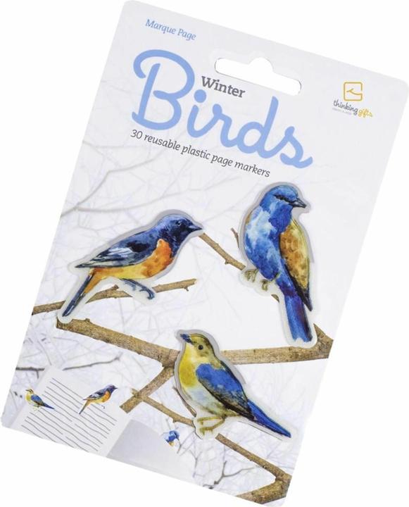 Thinking Gifts Stikki Marks 30 Mini-Lesezeichen (Winter Birds) - selbsthaftend - wiederablsbar