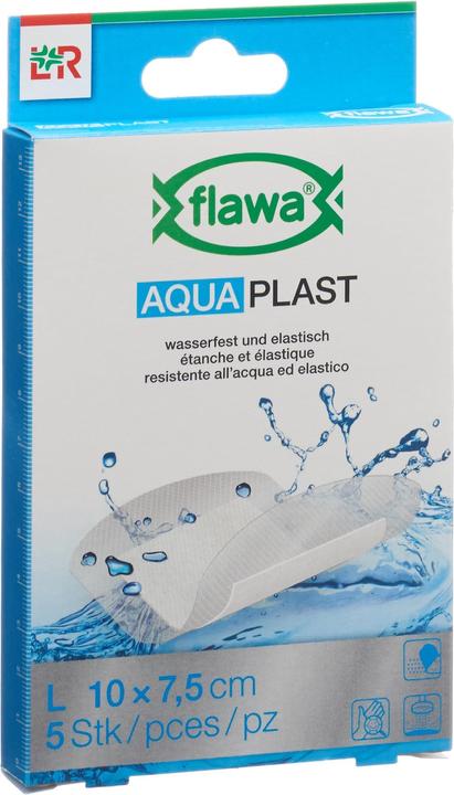 Flawa Pansements adhésifs Aqua Plast 7.5x10cm résistants à l'eau (5 x)