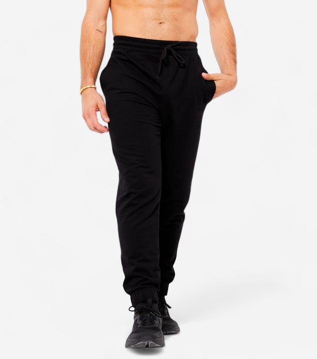 Actual product image Domyos Men's warm jogging trousers - 100 black (W53/L34)
