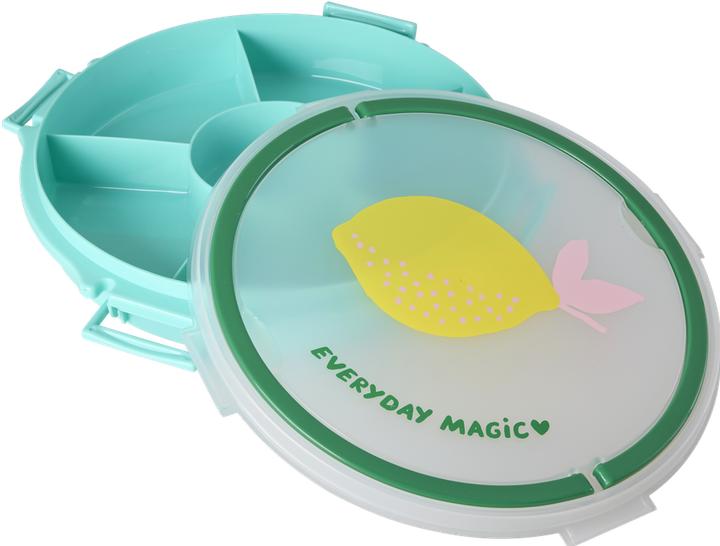 Rice - Serving Tray with Handle - Lemon Print - Mint