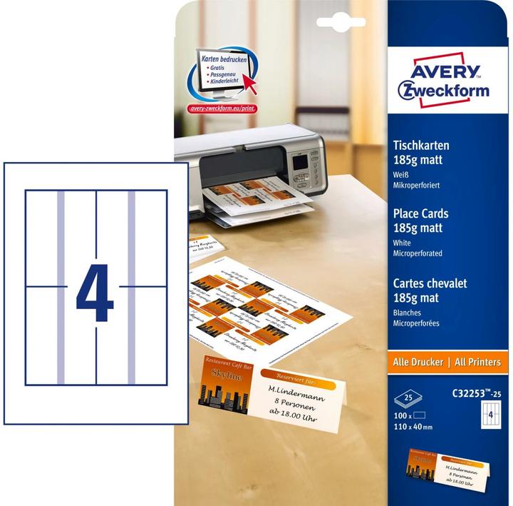 Productafbeelding Avery Tentkaart C32253