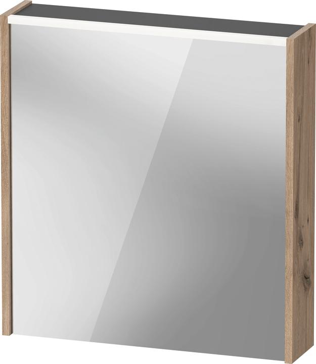 Duravit D-Code Spiegelschrank, Steckdose Typ F (EU, DE), 1 Tür mit Anschlag rechts, LED-Lichtfeld o (78.50 x 21.50 x 88 cm)