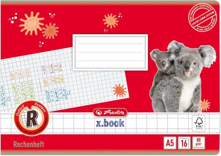 Produktbild Herlitz Rechenheft x.book, DIN A5 quer, Lineatur R / kariert (A5, Kariert, Harter Einband)