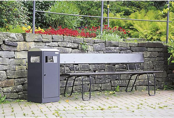 Actual product image Waste collector with ashtray, capacity 40 l, charcoal. (40 l)