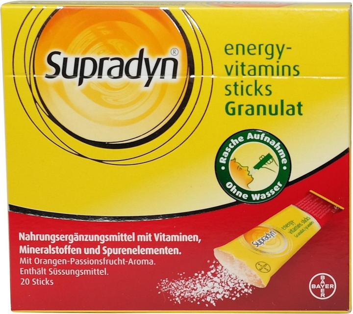 Image du produit Supradyn Bâtonnets Energy min (20 pièce(s), Poudre, 77 g)