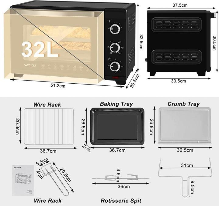 Produktbild Woltu Mini Backofen