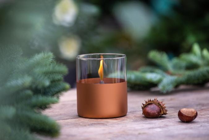 Image du produit Tenderflame Bougie de table en verre Lilly 10 cuivre