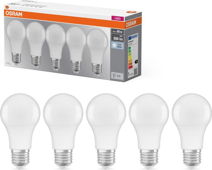 Actual product image Osram Base Retro Classic (E27, 7 W, 806 lm, 5 x, F)