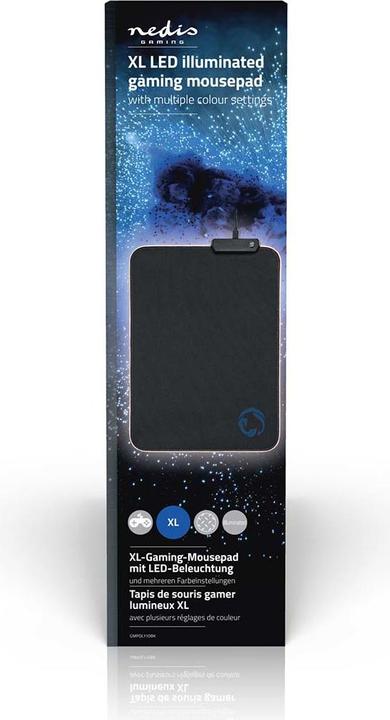 Immagine prodotto Nedis Tappetino per mouse da gioco | Gomma / Microfibra | Nero (XL)