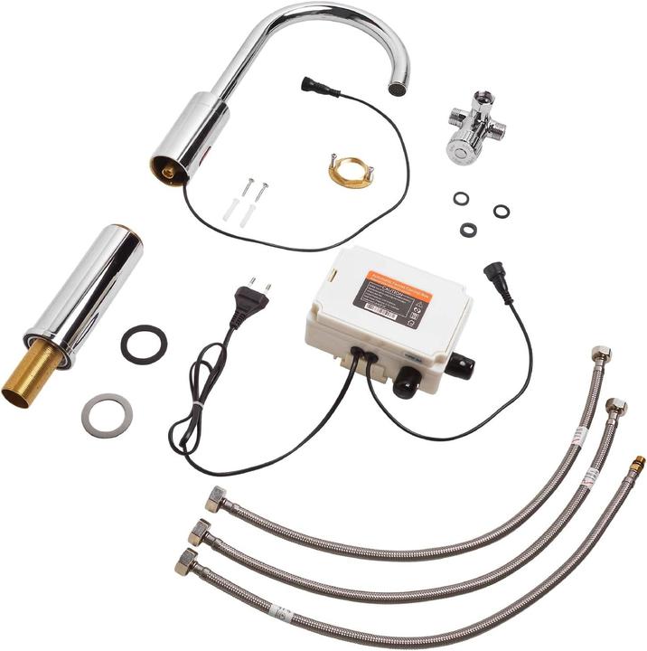 Image du produit AquaSu Robinet de cuisine sans contact avec économiseur d'eau, bec haut et montage sans outil