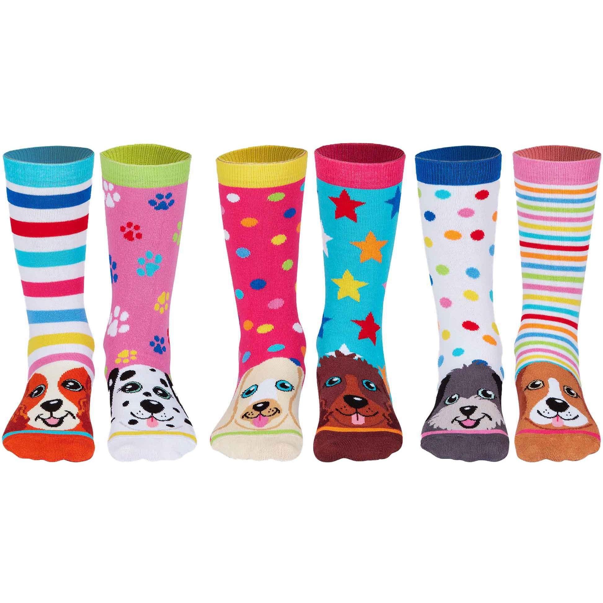 United Oddsocks, Mädchen, Socken, Pup Stars, Mehrfarbig, (Einzelpack, 30 - 38)