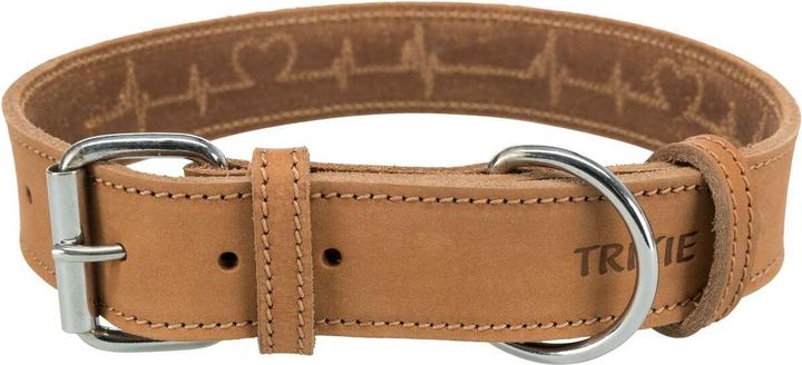 Actual product image Trixie Rustic fat leather necklace Heartbeat (L, XL, Dog)