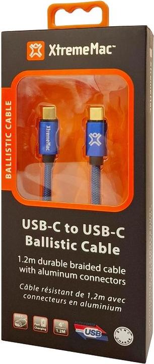Actual product image Xlayer Fully Reversible USB-C To Usb- Premium Balistic Cable 1.2m Blue (1.20 m, USB 3.2 Gen 1)