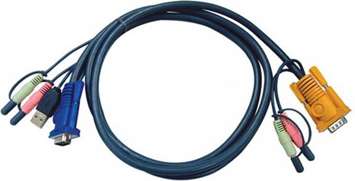 Actual product image Aten 2L-5302U KVM cable USB with audio, 1.8m