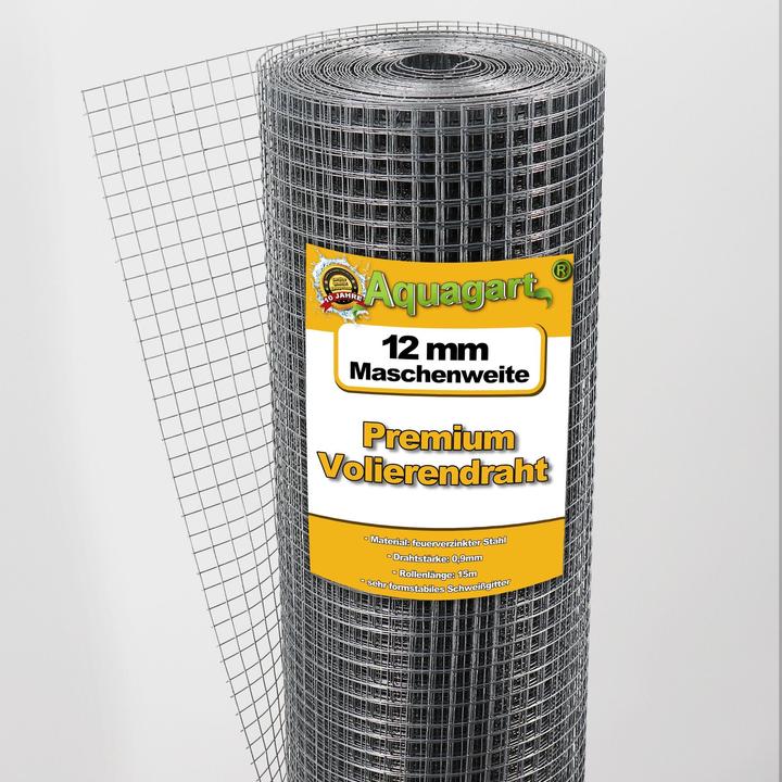 Actual product image Aquagart 15m x 1m Volierendraht Drahtgitter Schweissgitter Drahtzaun Feuerverzinkt