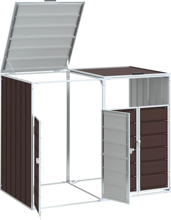 Immagine prodotto vidaXL Cassonetto per 2 bidoni Marrone 144x81x113 cm Acciaio
