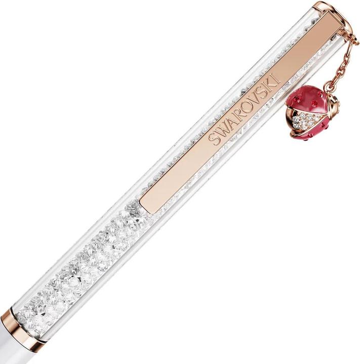 Image du produit Swarovski Crystalline Kugelschreiber Marienkäfer Weiss Rot lackiert Roségold Legierungsschicht (Blanc, Or rose, Rouge)