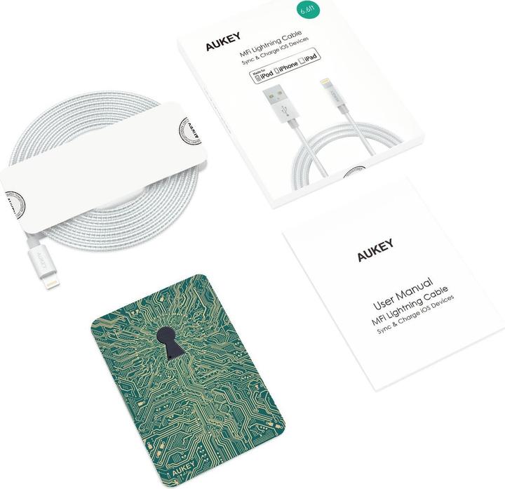 Produktbild Aukey MFi Lightning Nylon (2 m, USB 2.0)