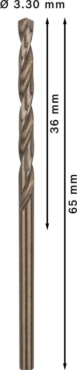 Actual product image Bosch Professional Zubehör PRO Stainless Steel HSS-Co twist drill, 3.3 x 36 x 65 mm (3.3 mm)