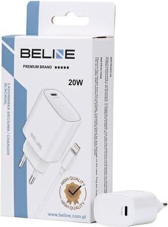 Produktbild Beline Ład. siec. 1x USB-C 20W + kabel lightning biała /white PD3.0 BLNCW20L (20 W)