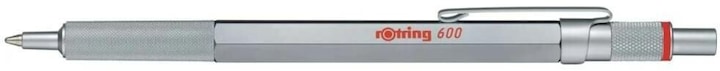 Actual product image Rotring 600 Gel Pen | 0.55 mm | Black Ink | Silver Metal Body Pen | Non-Slip Knurled Grip & Hexagonal Ba... (Black-Silver, 1 x)