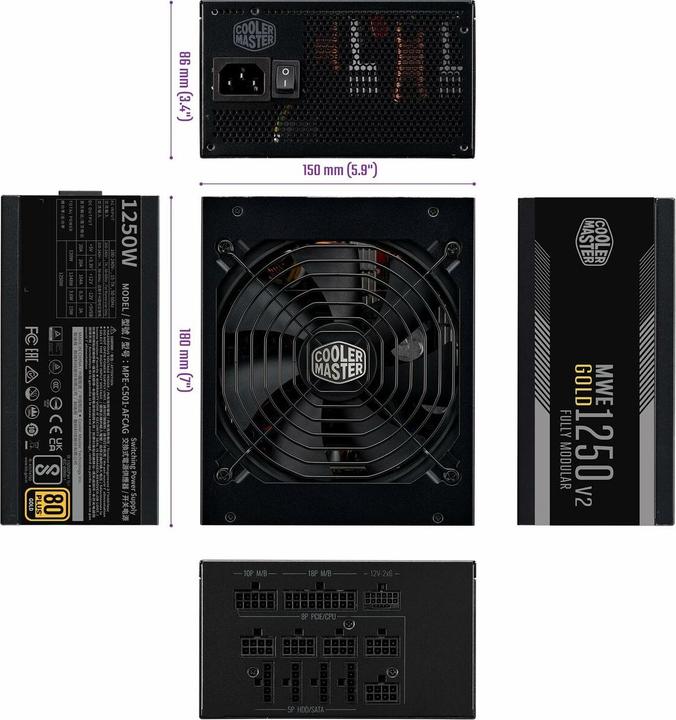 Produktbild Cooler Master MWE Gold 1250 V2 ATX 3.1 (1250 W)