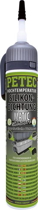 Petec Hochtemperatur-Silikondichtung Matic (0.34 kg, Black, 200 ml)