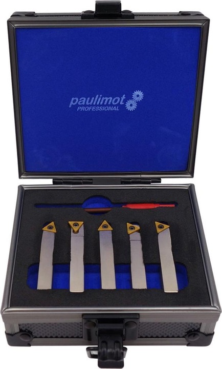 Actual product image Paulimot Turning tool set with inserts, nickel-plated, 8 mm, 5-piece