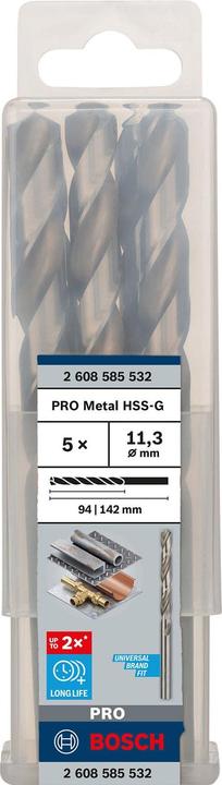 Actual product image Bosch Professional Zubehör PRO Metal HSS-G twist drill, 11.3 x 94 x 142 mm (11.3 mm)