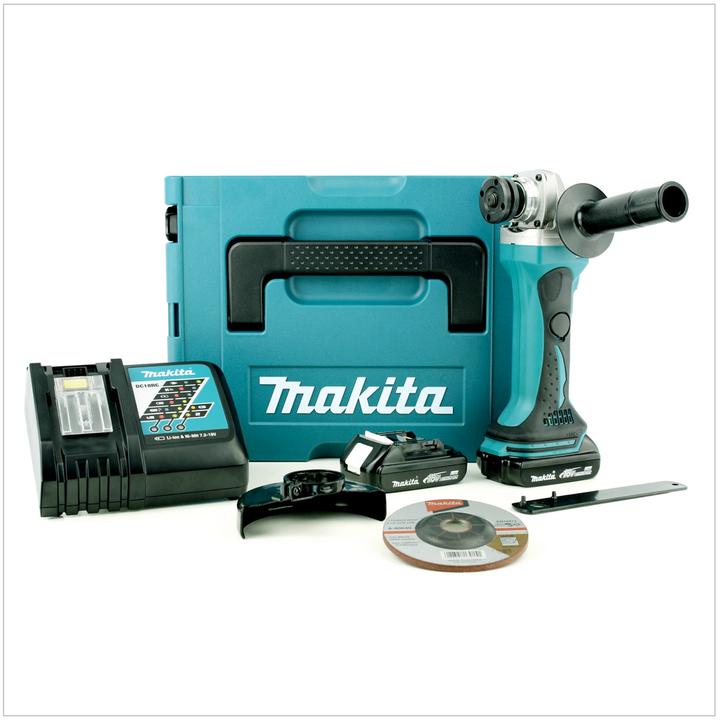 Image du produit Makita DGA 452 RYJ Meuleuse d'angle sans fil 18V 115mm + 2x Batteries 1,5Ah + Chargeur + Makpac (115 mm)