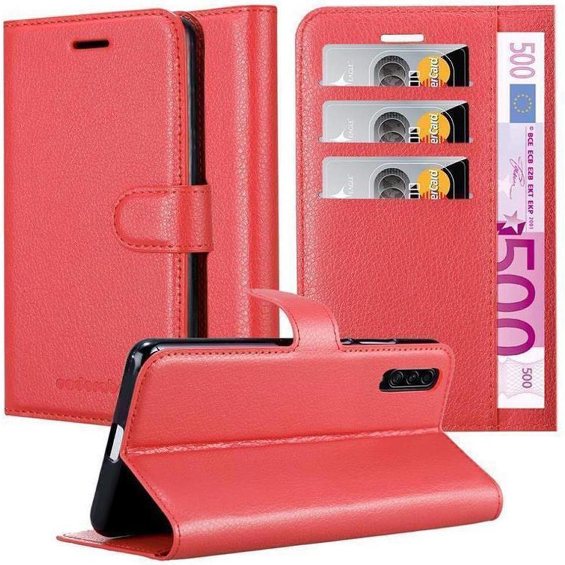Cadorabo Book mit Standfunktion Cover (Samsung Galaxy A90 5G), Smartphone Hülle, Rot