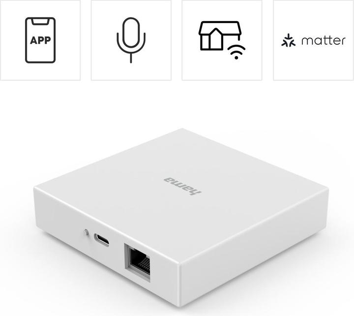 Produktbild Hama Smart-Home-Hub, Matter, Zigbee, Thread, für Sprach-/Appsteuerung (00176637)