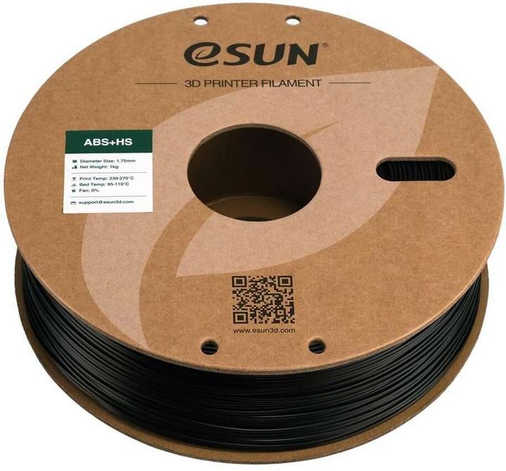 Image du produit eSUN EABS+HS 1,75mm BLACK 1kg (ABS, 1.75 mm, 1000 g, Noir)