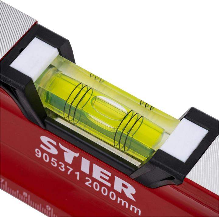 Immagine prodotto Stier Livella Premium con magnete e tre livelle 2000 mm ±0,5 mm/m (200 cm)