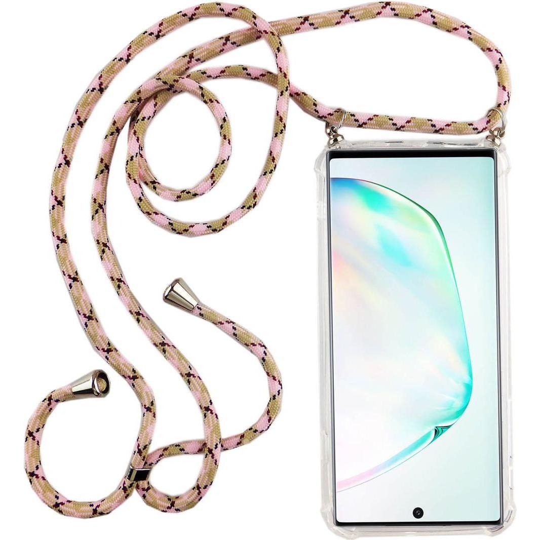 König Design Handyhülle für Samsung Galaxy Note 10 Plus Schutzcase Bumper Etuis Transparent, Handykette, Transparent