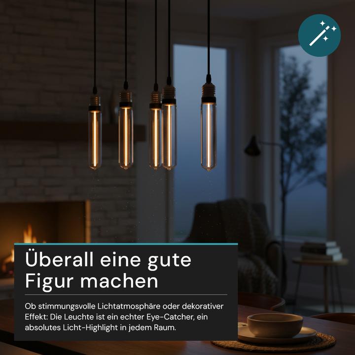 Immagine prodotto Luxula Lampada a filamento LED, Tube Line Smoke, E27, 2W, 40lm, 1800K (E27, 40 lm, 1 x)