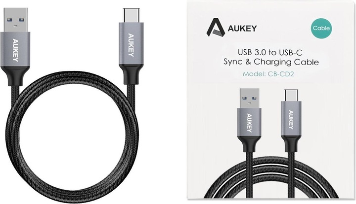 Produktbild Aukey USB A - USB Type-C Nylon (1 m, USB 3.0)