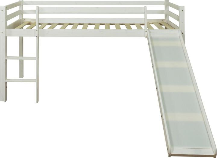 Immagine prodotto Homestyle4u Letto a soppalco Letto da gioco Letto per bambini con rete a doghe, materasso, scala e scivolo (90 x 200 cm)