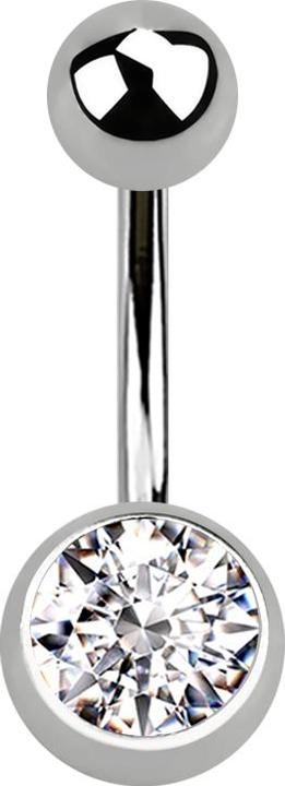 Produktbild Star Piercing Sterile Banane silber Innengewinde mit Kugel und Kugel Kristall silber (Titan, ohne Messing)