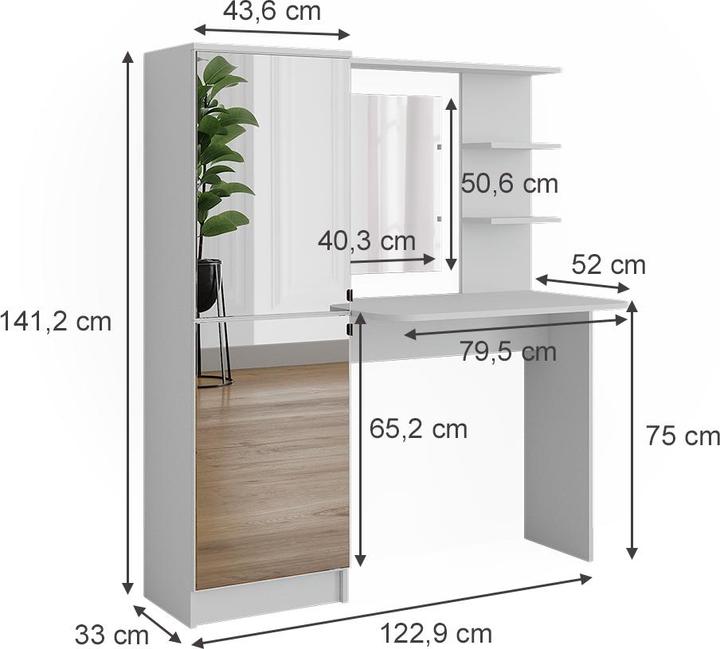 Produktbild Vicco Jasmin (123 x 33 x 141.5 cm)