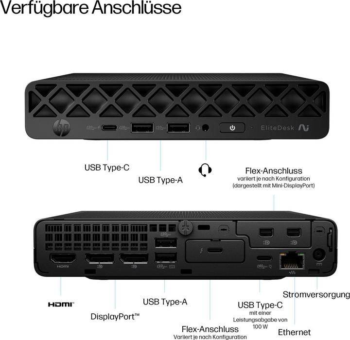 Produktbild HP EliteDesk 8 Mini G1a AMD Ryzen AI 5 340 32GB 512GB/SSD W11P 1J Gar (DE) (AMD Ryzen AI 5 340, 32 GB, 512 GB)