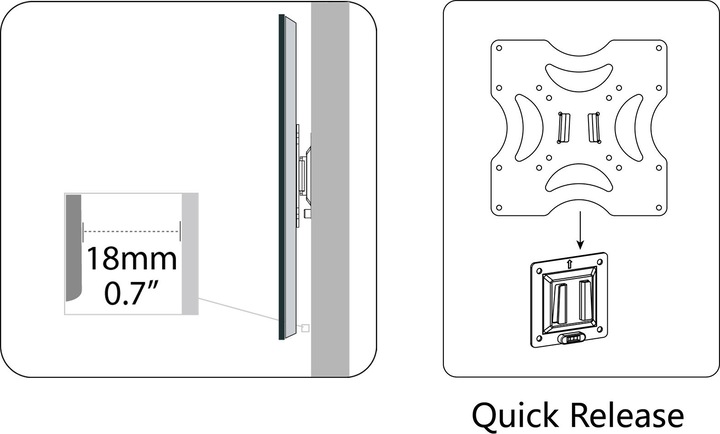 Produktbild Digitus Universal-Wandhalterung iki 37 Zoll (Wand, 37", 37 kg)